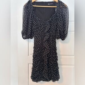 Zara Black and White Polka Dot Dress